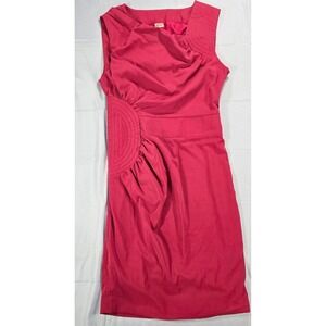 Cluce Womens Pink Ruched Sleeveless Sheath Dress Quilted Detail LD5216 Size S